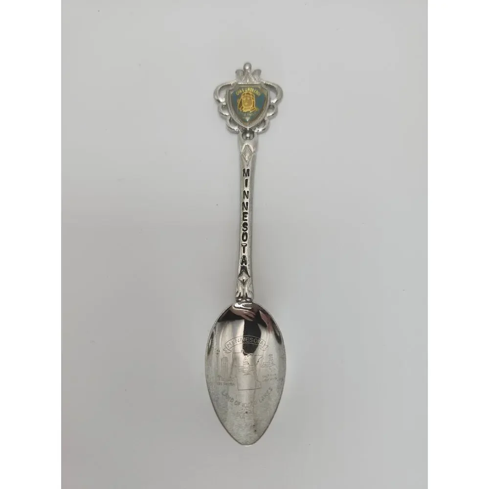 Lot 5 Minnesota Enamel Souvenir Collector Spoons Stainless Steel Travel Gift